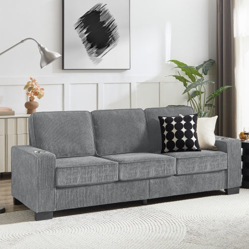 Corduroy Fabric Sofa,Modern Compressed Couch,3-Seater Sofa, Furniture For Living Room,Bedroom,office