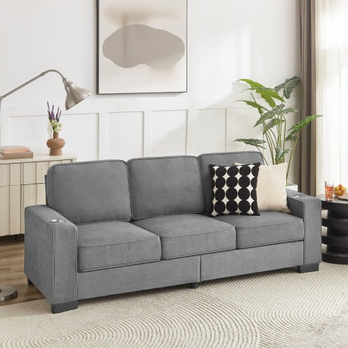 Corduroy Fabric Sofa,Modern Compressed Couch,3-Seater Sofa, Furniture For Living Room,Bedroom,office