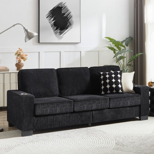 Corduroy Fabric Sofa,Modern Compressed Couch,3-Seater Sofa, Furniture For Living Room,Bedroom,office